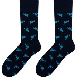 More - Skarpetki Triangles. Niebieskie skarpetki męskie marki More, bez wzorów, z elastanu. Za 15,90 zł.
