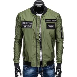 KURTKA MĘSKA PRZEJŚCIOWA BOMBERKA C350 - OLIWKOWA. Zielone kurtki męskie marki Ombre Clothing, s, z poliesteru. Za 99,00 zł.