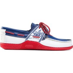 Buty TBS GLOBEK Biały|Czerwony|Niebieski. Czerwone mokasyny męskie marki TBS, ze skóry, klasyczne. W wyprzedaży za 399,00 zł.