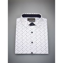 Wzorzysta koszula slim fit - Biały. Białe koszule męskie slim marki Reserved, s. Za 99,99 zł.
