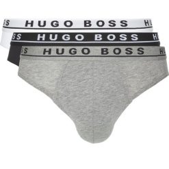 BOSS 3-pack Slipy Czarny Biały Szary. Szare slipy męskie Boss, l, bez wzorów, z elastanu. Za 176,95 zł.