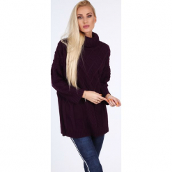 Fioletowy sweter z golfem 0210. Fioletowe golfy damskie Fasardi. Za 89,00 zł.