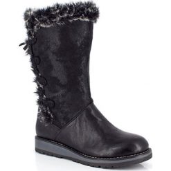 Buty zimowe damskie: Kozaki „Maeva” w kolorze czarnym