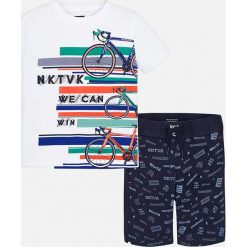 Mayoral - Komplet dziecięcy 128-172 cm(2-pak). Niebieskie spodnie chłopięce Mayoral, z nadrukiem, z bawełny, krótkie. Za 123,90 zł.