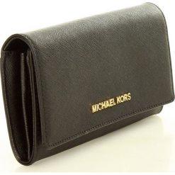 Markowy portfel MICHAEL KORS - BLACK. Czarne portfele damskie Michael Kors, bez wzorów, ze skóry. Za 599,00 zł.