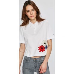 Tommy Hilfiger - Top Clema. Szare topy damskie TOMMY HILFIGER, m, z aplikacjami, z bawełny. W wyprzedaży za 239,90 zł.