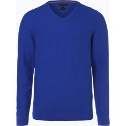 Tommy Hilfiger - Sweter męski, niebieski. Niebieskie swetry męskie marki TOMMY HILFIGER, m, bez wzorów, z dzianiny, bez kołnierzyka, bez kaptura. Za 449,95 zł.