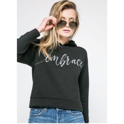 Jacqueline de Yong - Bluza. Szare bluzy damskie marki Jacqueline de Yong, s, z nadrukiem, z bawełny, z kapturem. W wyprzedaży za 49,90 zł.