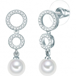 Kolczyki z perłami. Szare kolczyki damskie marki Pearls Special, z kryształem, szklane. W wyprzedaży za 58,95 zł.