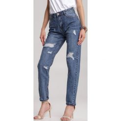 Niebieskie Jeansy Mom Fit Doriene. Niebieskie jeansy damskie Renee, s, bez wzorów, z jeansu. Za 119,99 zł.
