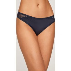 Calvin Klein Underwear - Figi. Niebieskie majtki damskie Calvin Klein Underwear, s, z aplikacjami, z elastanu. W wyprzedaży za 99,90 zł.
