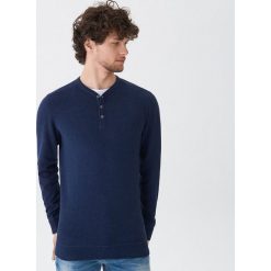 Sweter z guzikami - Granatowy. Niebieskie swetry męskie House, s, bez wzorów, bez kołnierzyka, bez kaptura. Za 79,99 zł.