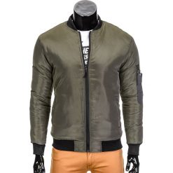 KURTKA MĘSKA PRZEJŚCIOWA BOMBERKA C336 - KHAKI. Czerwone kurtki męskie bomber marki Reserved, l. Za 49,00 zł.