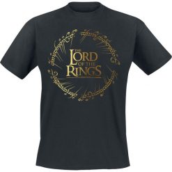 Władca Pierścieni Gold Foil Logo T-Shirt czarny. Czarne t-shirty męskie marki Władca Pierścieni, xl, z nadrukiem, z okrągłym kołnierzem. Za 74,90 zł.