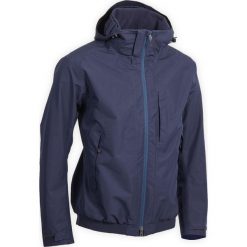 Bluza wodoodporna do jazdy konnej męska. Niebieskie bluzy męskie FOUGANZA, xl, bez wzorów, z poliesteru, bez kołnierzyka, bez rękawów, bez kaptura. Za 219,99 zł.