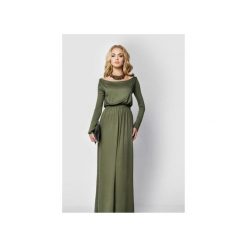 SUKIENKA LONG MAXI KHAKI. Zielone długie sukienki marki Meleksima, l, z materiału, z długim rękawem, oversize. Za 98,45 zł.