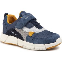 Sneakersy GEOX - J Flexyper B. D J029BD 01422 C4B2G M Avio/Dk Yellow. Niebieskie trampki chłopięce Geox, bez wzorów, ze skóry, na rzepy. Za 279,00 zł.