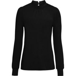 Shirt z długim rękawem bonprix czarny. Czarne koszulki damskie bonprix, bez wzorów, ze stójką, z długim rękawem. Za 99,99 zł.