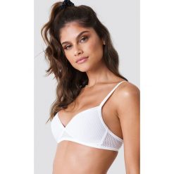 Biustonosze bardotka: Calvin Klein Biustonosz Seam Logo Triangle - White