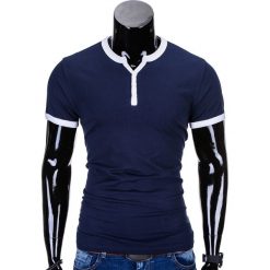 T-SHIRT MĘSKI BEZ NADRUKU S651 - GRANATOWY. Niebieskie t-shirty męskie z nadrukiem Ombre Clothing, m. Za 29,00 zł.