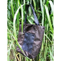 Torba tote XXL - brąz, vintage. Zielone torebki klasyczne damskie marki Pakamera, bez wzorów, vintage, na ramię, bez dodatków. Za 129,00 zł.