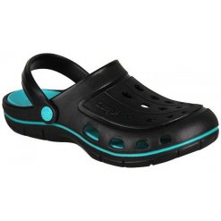 Coqui Sandały Damskie Jumper Black/Turquoise 37. Czarne sandały damskie marki Coqui, bez wzorów, eleganckie, bez obcasa, bez zapięcia. W wyprzedaży za 55,00 zł.