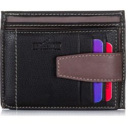 PORTFEL SKÓRZANY SLIM ETUI NA KARTY SLIM. Niebieskie portfele męskie producent niezdefiniowany, bez wzorów, ze skóry. Za 49,00 zł.
