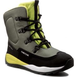 Buty zimowe chłopięce: Śniegowce GEOX – J Orizont B Abx E J640BE 01150 C0914 Military/Lime