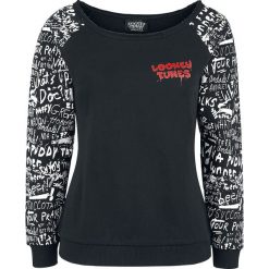 Looney Tunes Cartoon Schrift Bluza damska czarny. Czarne bluzy rozpinane damskie Looney Tunes, xl, z nadrukiem, z materiału. Za 121,90 zł.
