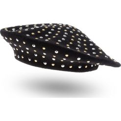 BERET Twinset. Czarne berety damskie Twinset, z aplikacjami, z wełny. Za 369,00 zł.