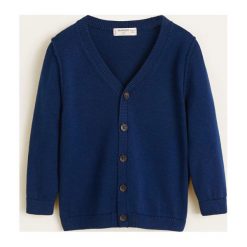 Mango Kids - Kardigan dziecięcy Nicky 80-104 cm. Szare swetry chłopięce marki Mango Kids, bez wzorów, z bawełny, bez kołnierzyka. Za 59,90 zł.