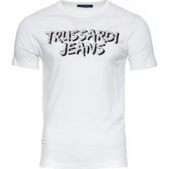 Trussardi Jeans koszulka męska 52T00275-1T001675 XL biały. Białe koszulki męskie Trussardi Jeans, xl, bez wzorów, z jeansu, bez kołnierzyka, bez rękawów. Za 239,00 zł.