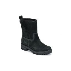 Kozaki Timberland COURMAYEUR VALLEY MID. Czarne kozaki damskie Timberland, bez obcasa, bez zapięcia. Za 671,20 zł.