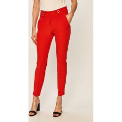 Trussardi Jeans - Spodnie. Czerwone spodnie damskie Trussardi Jeans, z haftami, z elastanu. Za 639,90 zł.