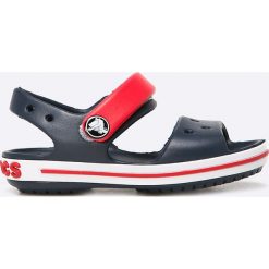 Crocs - Sandały dziecięce Crocband. Niebieskie sandały dziewczęce Crocs, z materiału, z okrągłym noskiem, bez zapięcia. W wyprzedaży za 99,90 zł.