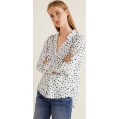 Mango - Koszula Angelica. Szare koszule wiązane damskie Mango, l, w paski, z materiału, klasyczne, z klasycznym kołnierzykiem, z długim rękawem. Za 89,90 zł.