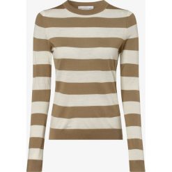 BOSS - Sweter damski – Fecilia, beżowy. Brązowe swetry damskie Boss, m, w paski, z wełny, bez rękawów, bez kaptura. Za 699,95 zł.