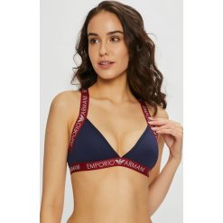 Emporio Armani - Biustonosz. Niebieskie biustonosze z paskami marki Emporio Armani, z haftami, z elastanu. Za 189,90 zł.