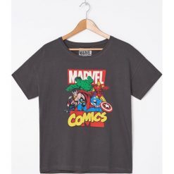 Koszulka z nadrukiem Marvel - Szary. Szare koszulki damskie House, s, z nadrukiem, bez kołnierzyka. Za 39,99 zł.