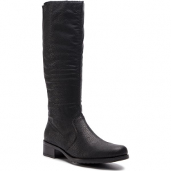 Oficerki RIEKER - Z7394-00 Schwarz. Czarne buty zimowe damskie marki Rieker, z materiału. Za 299,00 zł.