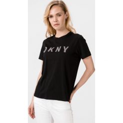 DKNY Koszulka Czarny. Czarne topy damskie DKNY, xs, z nadrukiem, z elastanu, z krótkim rękawem. Za 206,95 zł.