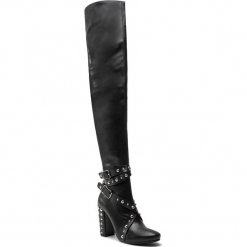Muszkieterki KAZAR - Evelyn 33666-07-00 Black. Czarne buty zimowe damskie Kazar, ze skóry, przed kolano, na wysokim obcasie, na obcasie. Za 1099,00 zł.