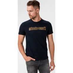 Roberto Cavalli Koszulka Niebieski. Niebieskie podkoszulki męskie Roberto Cavalli, l, z nadrukiem, z bawełny, z krótkim rękawem. Za 676,95 zł.