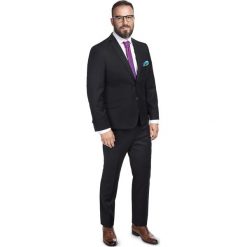 Garnitur męski LEONARDO GXCS900057. Niebieskie garnitury męskie Giacomo Conti, bez wzorów, z wełny. Za 698,00 zł.