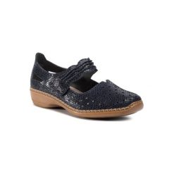 RIEKER 41337-14. Niebieskie półbuty damskie Rieker, ze skóry. Za 249,99 zł.