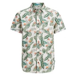 Jack&Jones Koszula Męska Jorpaka Shirt Ss Silver Birch (Rozmiar M). Szare koszule męskie marki Jack&Jones, m. W wyprzedaży za 82,00 zł.