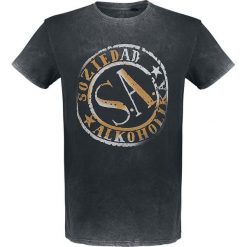 Soziedad Alkoholika Logo T-Shirt czarny. Czarne koszulki męskie Soziedad Alkoholika, l, z nadrukiem, vintage, z okrągłym kołnierzem. Za 99,90 zł.
