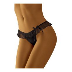 Stringi Marinera Czarne. Czarne stringi damskie Wol-Bar, bez wzorów. Za 40,90 zł.