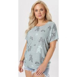 Miętowa Bluzka Neanoire. Zielone bluzki damskie Born2be, xl, bez wzorów, bez kołnierzyka, bez rękawów. W wyprzedaży za 34,99 zł.