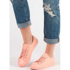 RÓŻOWE TRAMPKI. Różowe buty sportowe damskie SPORT, bez wzorów, bez zapięcia. Za 39,90 zł.